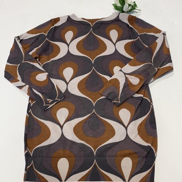 Boden Modern Print Lightweight Wool Crewneck Sweater Size 4 - Picture 2 of 8